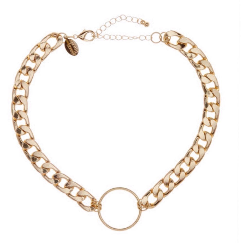Gold Chain Circle Choker / Necklace - Picture 2 of 5